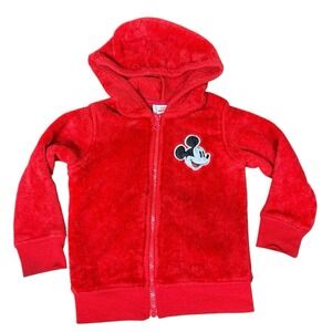 Disney Mickey Toddler Character‎ Sherpa Zip Up Hooded Jacket Size 2T